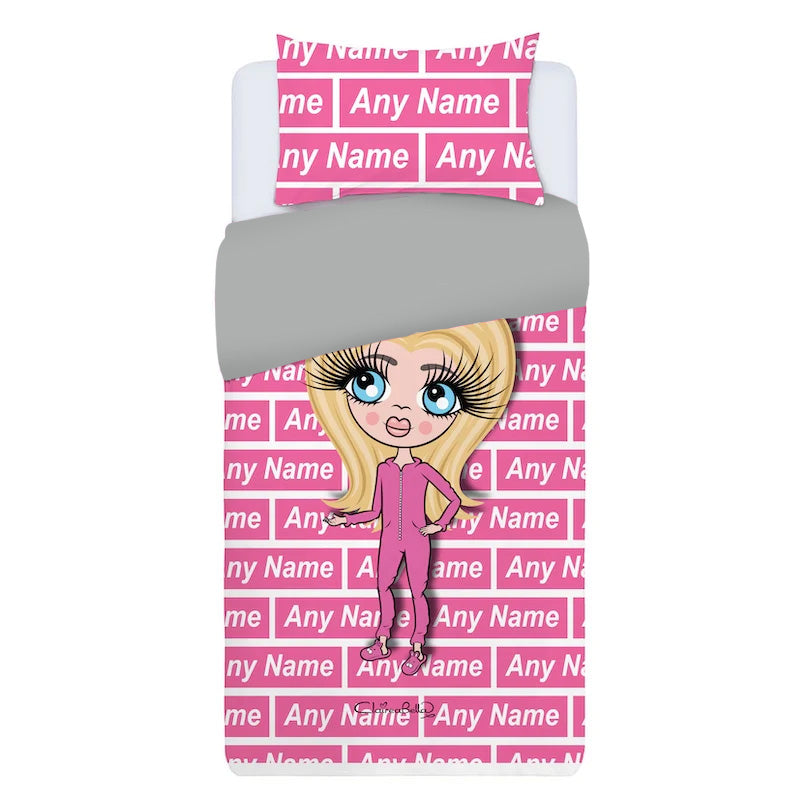 ClaireaBella Girls Personalised Name Print Bedding