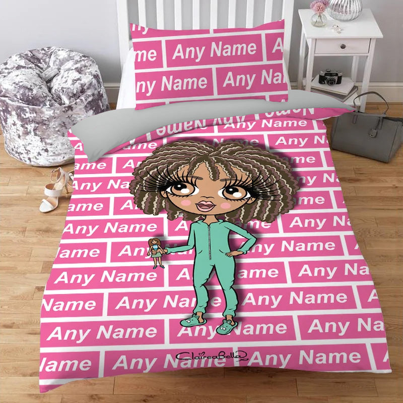 ClaireaBella Girls Personalised Name Print Bedding