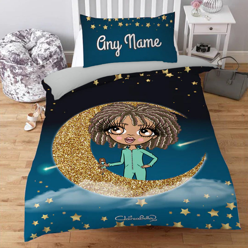 ClaireaBella Girls Personalised To The Moon Bedding