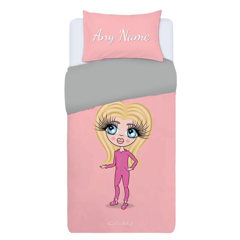 ClaireaBella Girls Personalised Pastel Pink Bedding