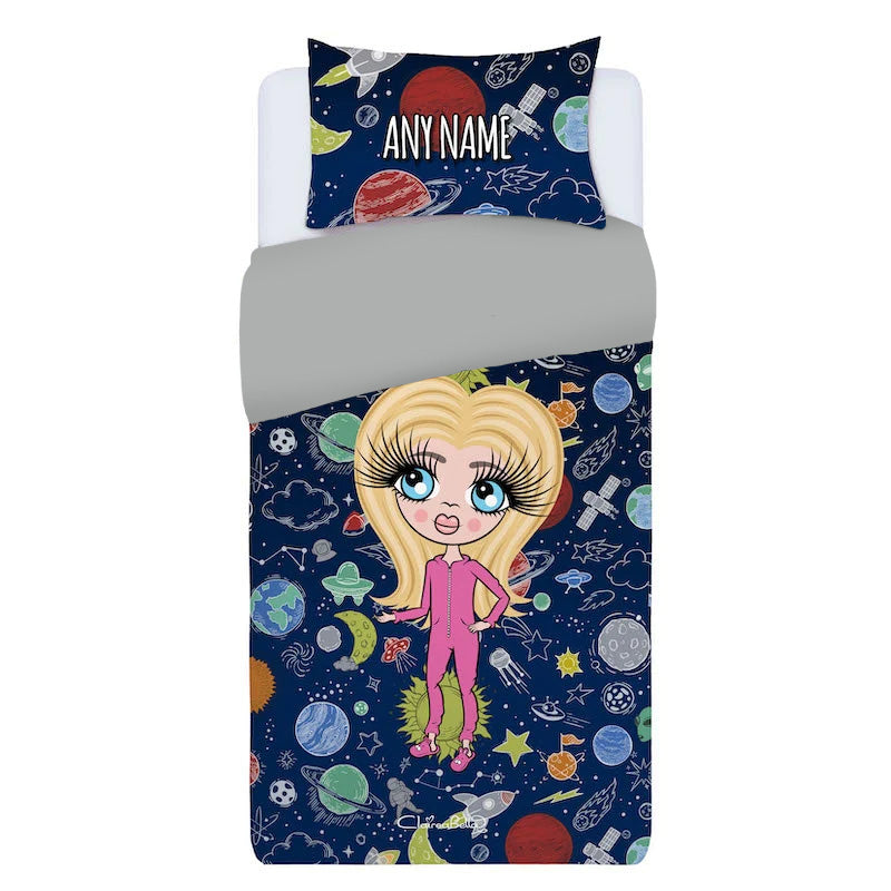 ClaireaBella Girls Personalised Space Print Bedding