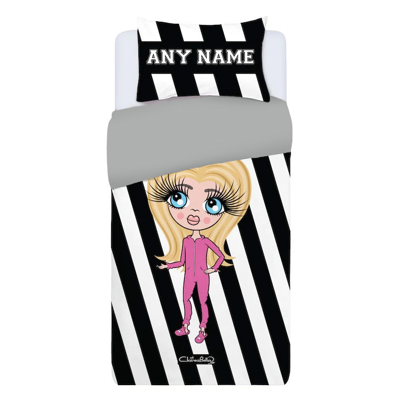 ClaireaBella Girls Personalised Striped Bedding