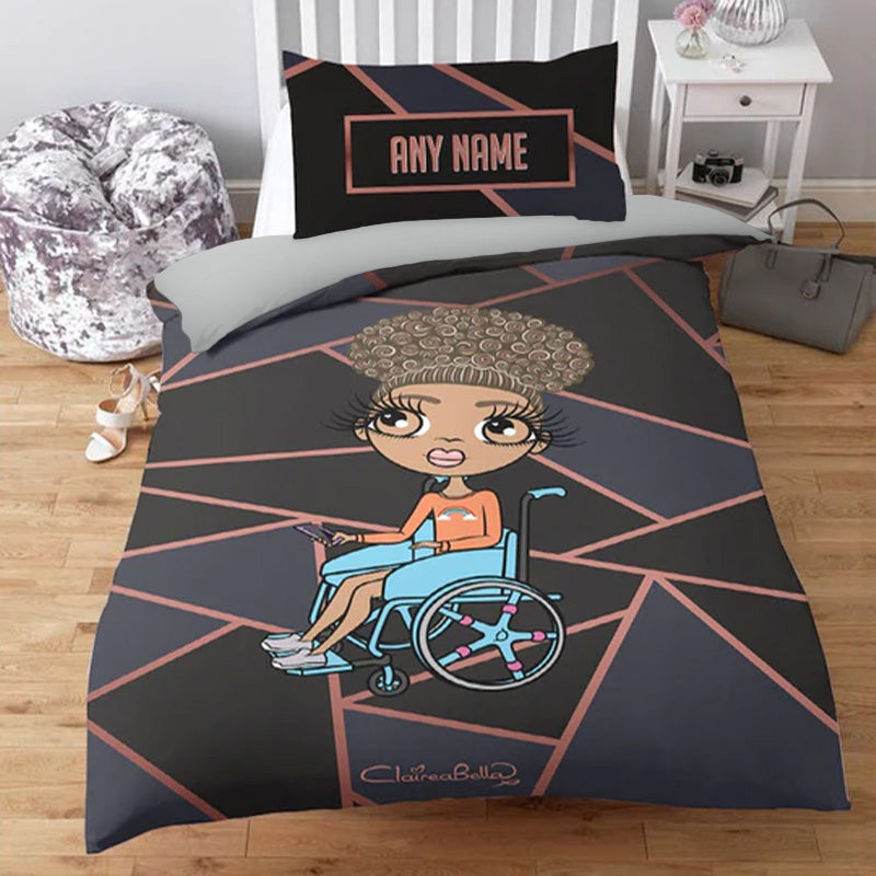 ClaireaBella Girls Wheelchair Personalised Geo Print Bedding