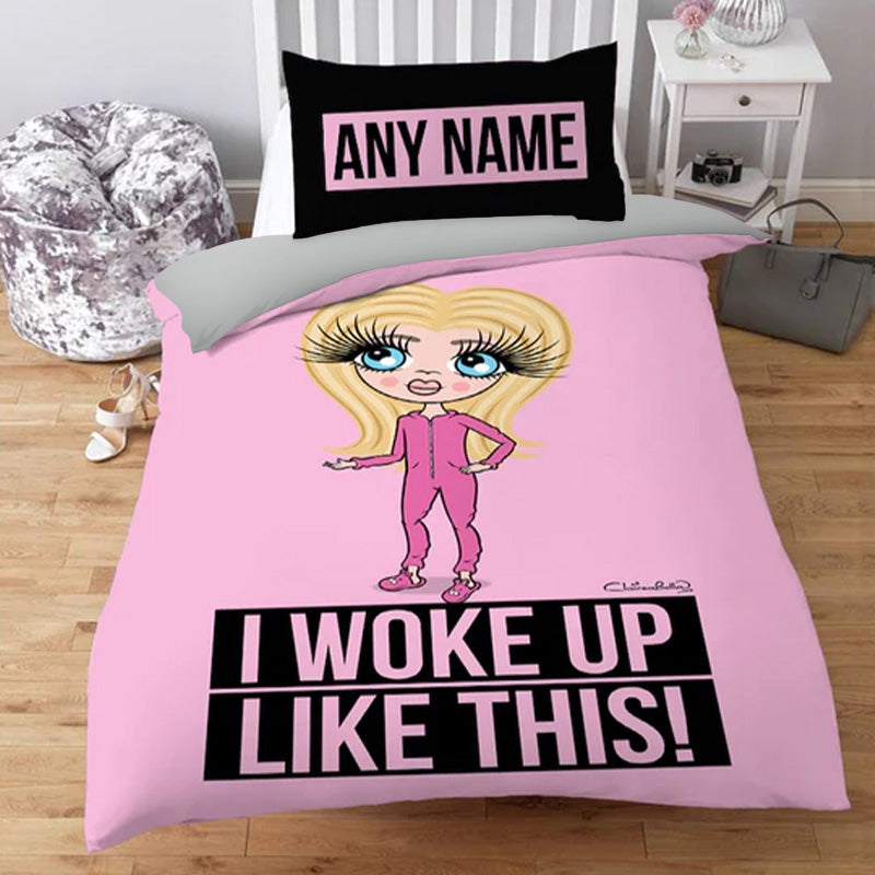 ClaireaBella Girls Personalised Woke Up Like This Pink Bedding