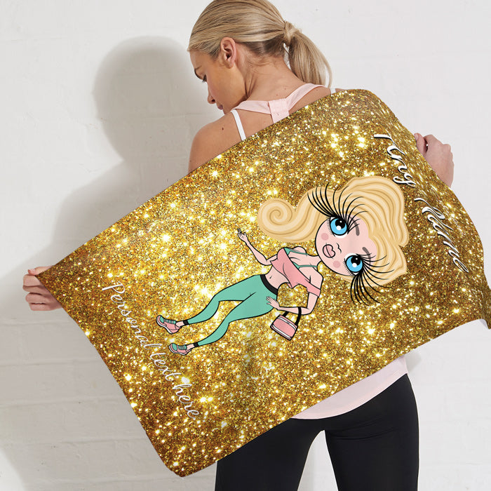 ClaireaBella Glitter Effect Gym Towel