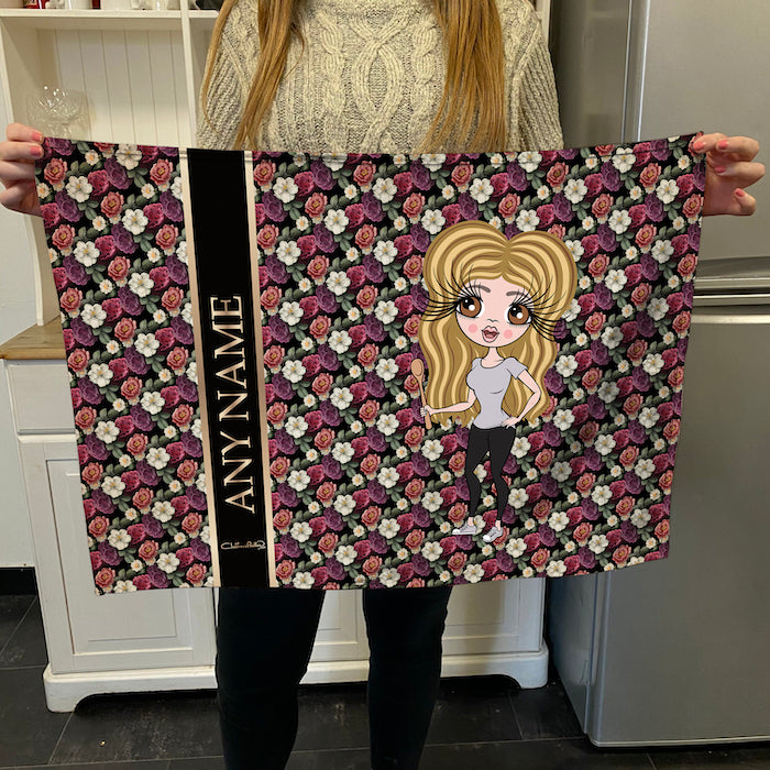 ClaireaBella Personalised Floral Tea Towel