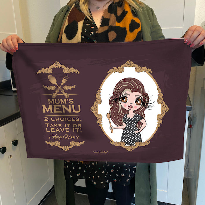 ClaireaBella Personalised Mum's Menu Tea Towel