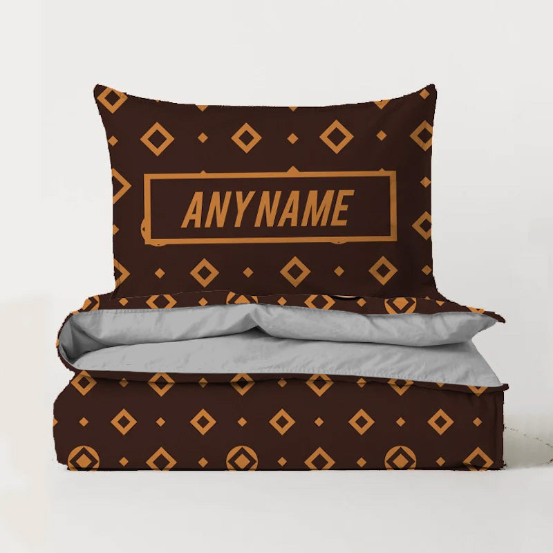 Jnr Boys Personalised Brown Pattern Bedding