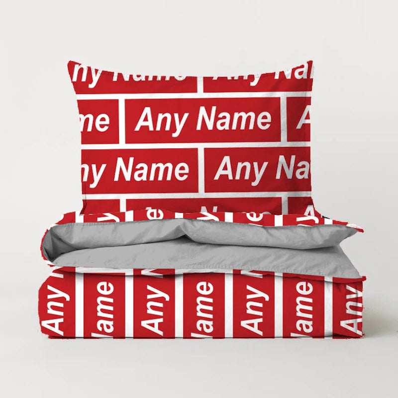 Jnr Boys Personalised Name Print Bedding