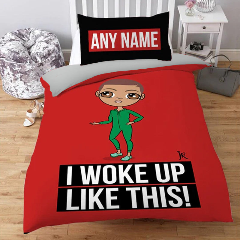 Jnr Boys Personalised Woke Up Like This Red Bedding