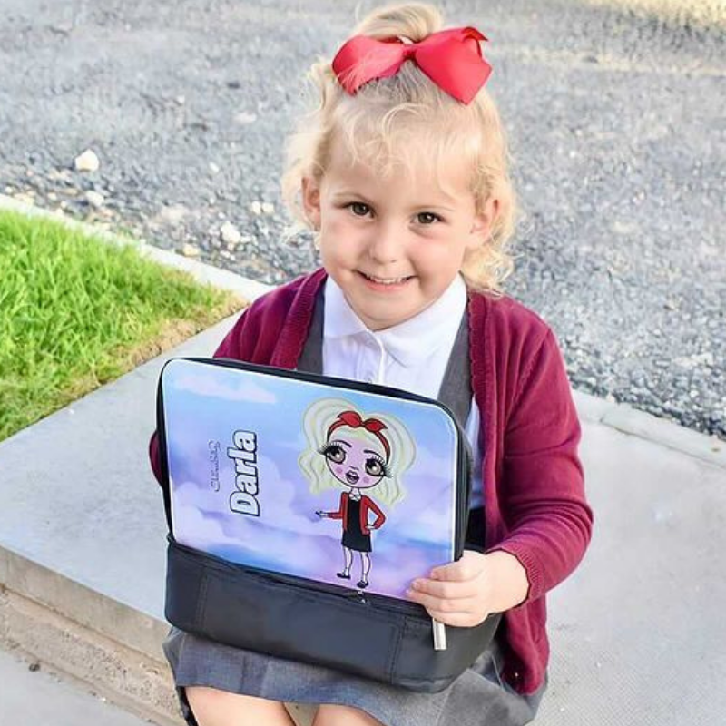 ClaireaBella Girls Clouds Cooler Lunch Bag Toxic Fox