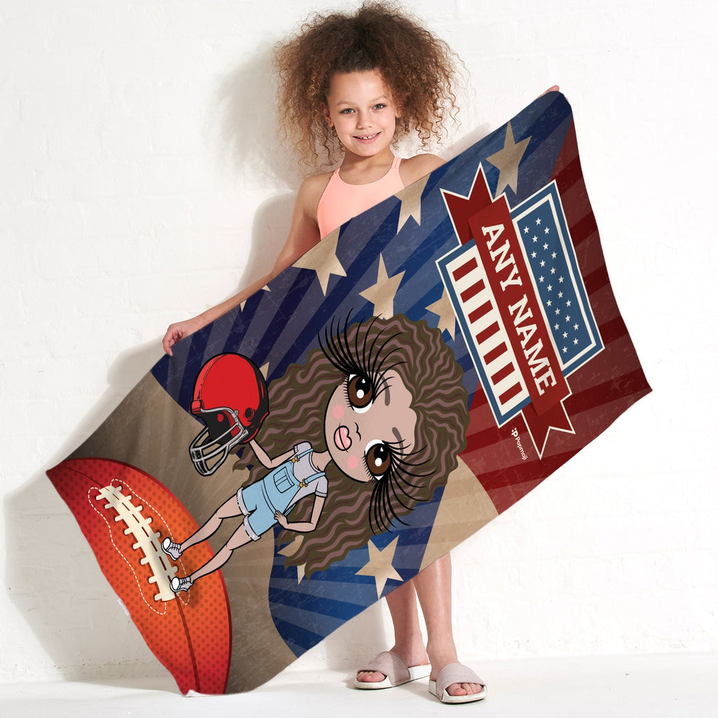 ClaireaBella Girls American Football Beach Towel