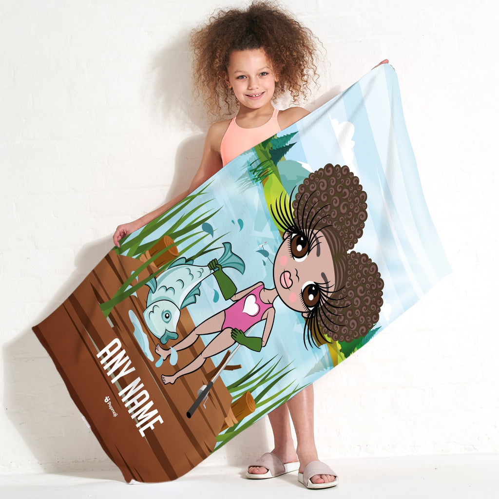 ClaireaBella Girls Catch Of The Day Beach Towel