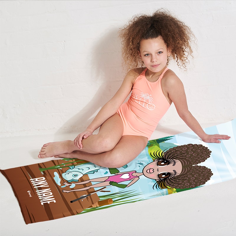 ClaireaBella Girls Catch Of The Day Beach Towel