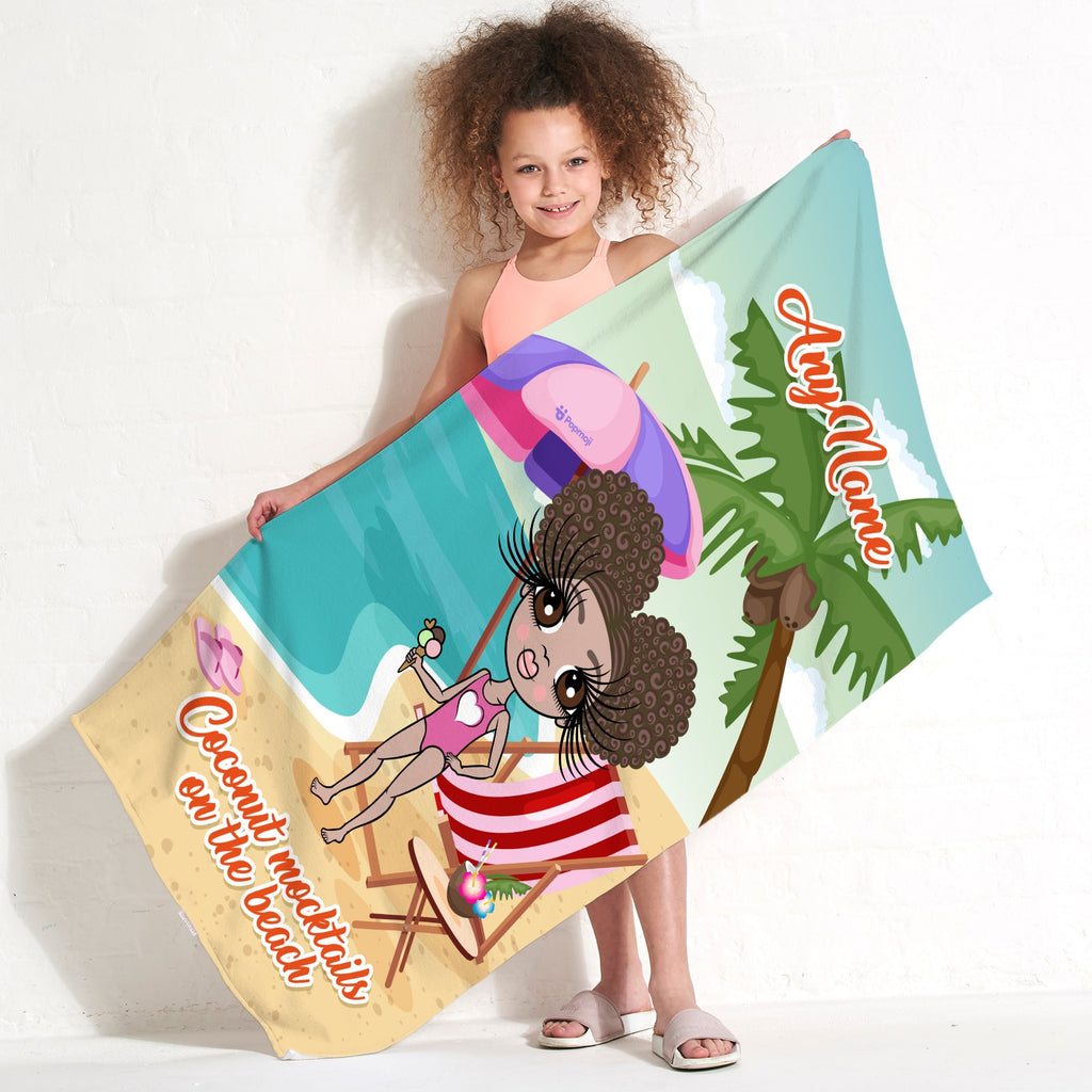 ClaireaBella Girls Coconut Mocktails Beach Towel