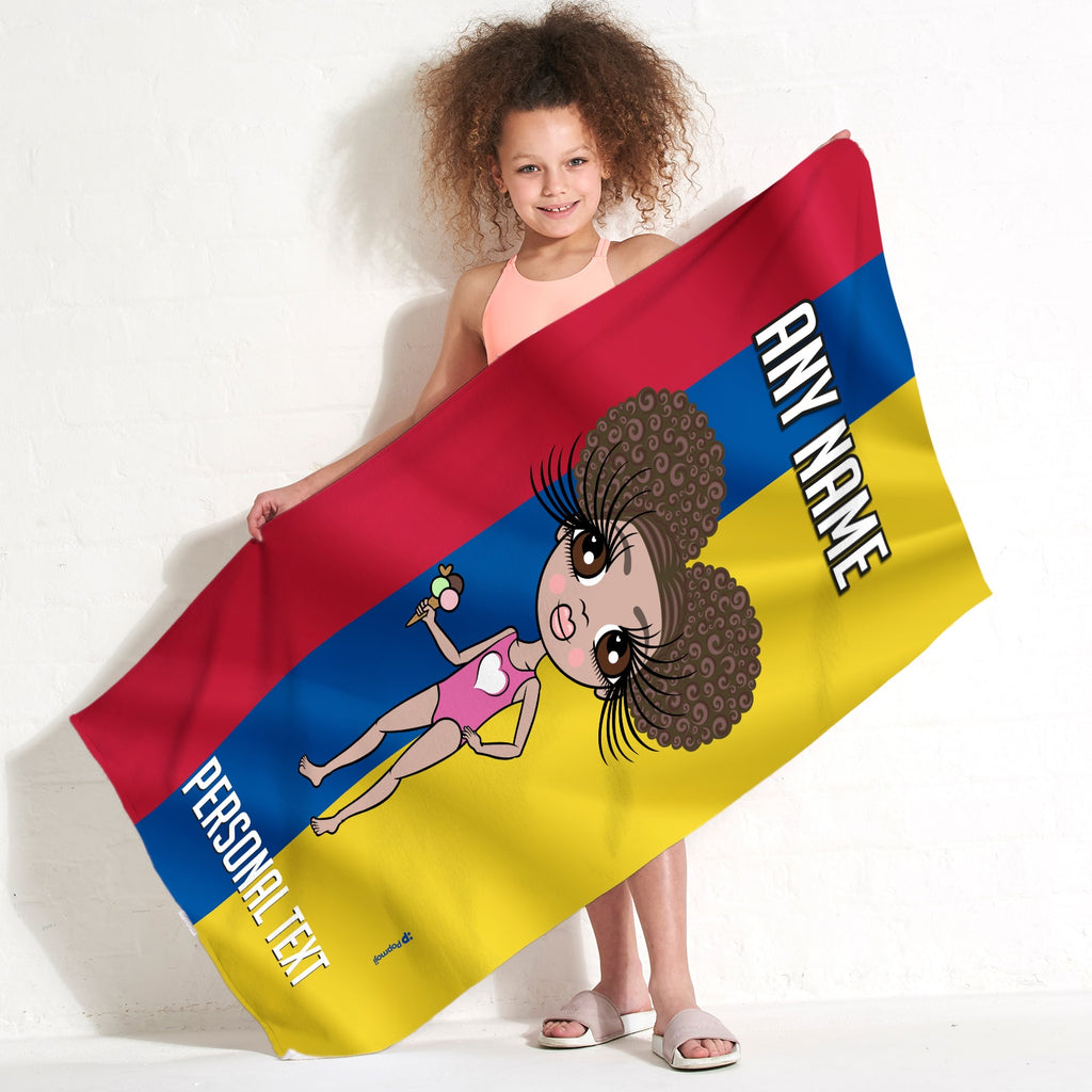 ClaireaBella Girls Columbian Flag Beach Towel