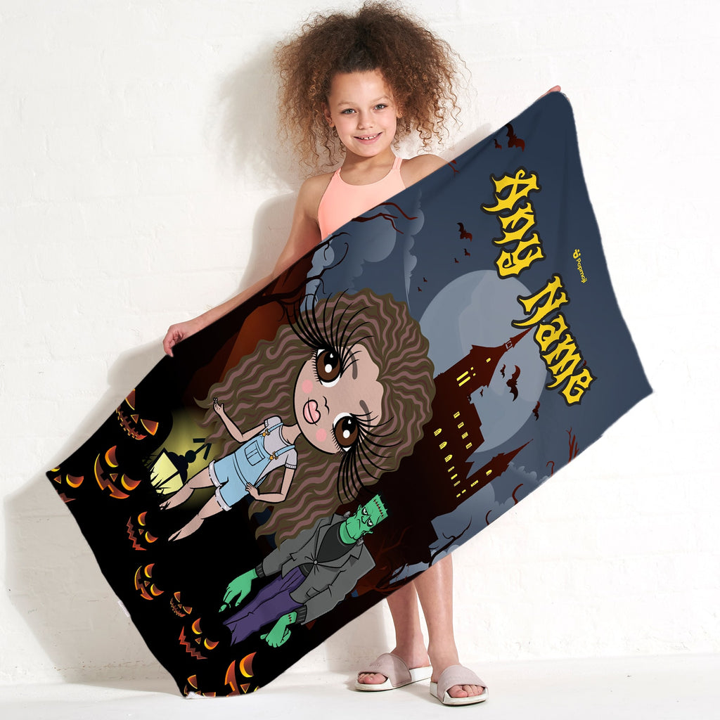 ClaireaBella Girls Frankenstein's Castle Beach Towel