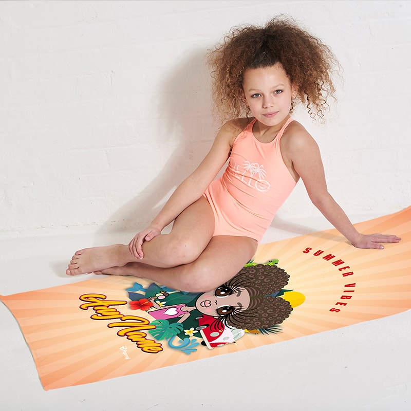 ClaireaBella Girls Summer Vibes Beach Towel