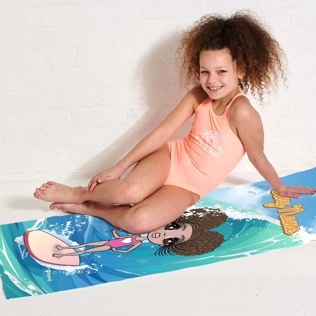 ClaireaBella Girls Surfs Up Beach Towel