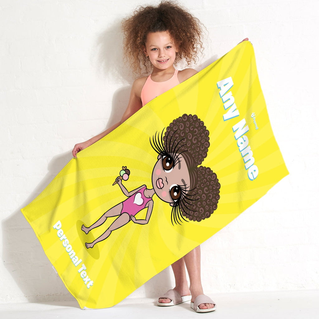 ClaireaBella Girls Yellow Beach Towel