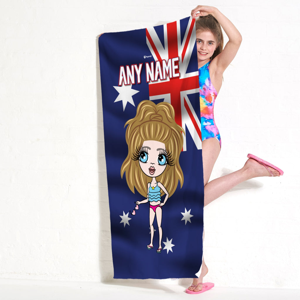 ClaireaBella Girls Australia Flag Beach Towel