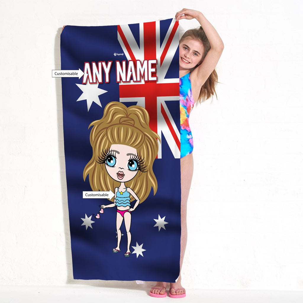 ClaireaBella Girls Australia Flag Beach Towel
