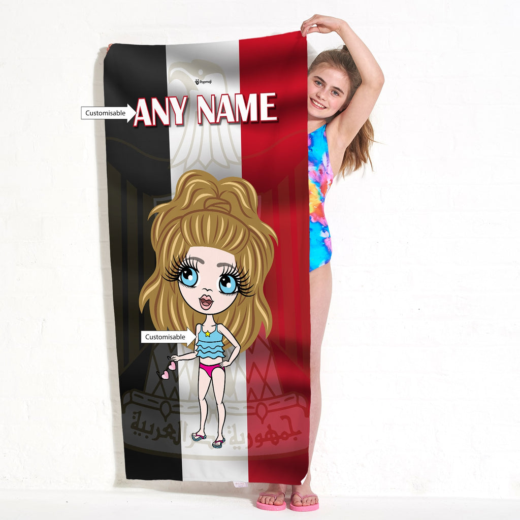 ClaireaBella Girls Egypt Flag Beach Towel
