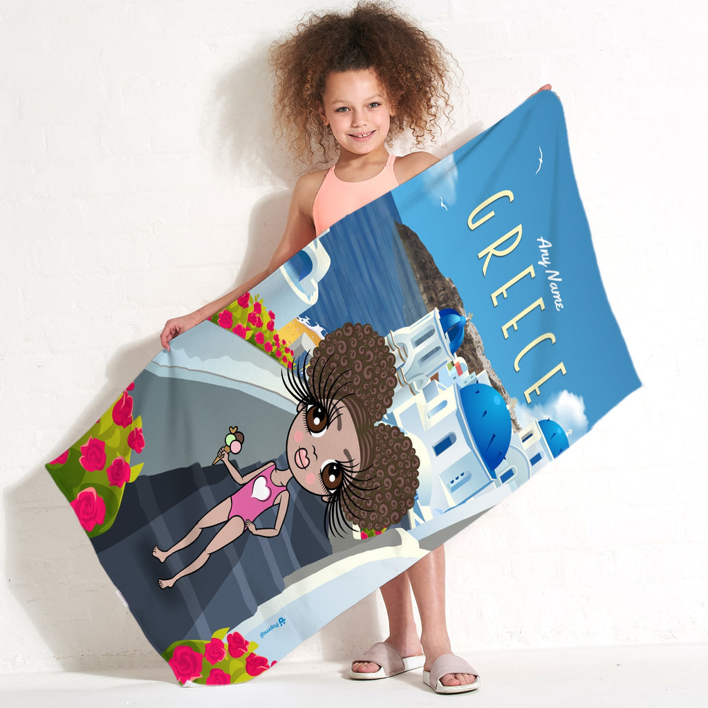 ClaireaBella Girls Greece Beach Towel