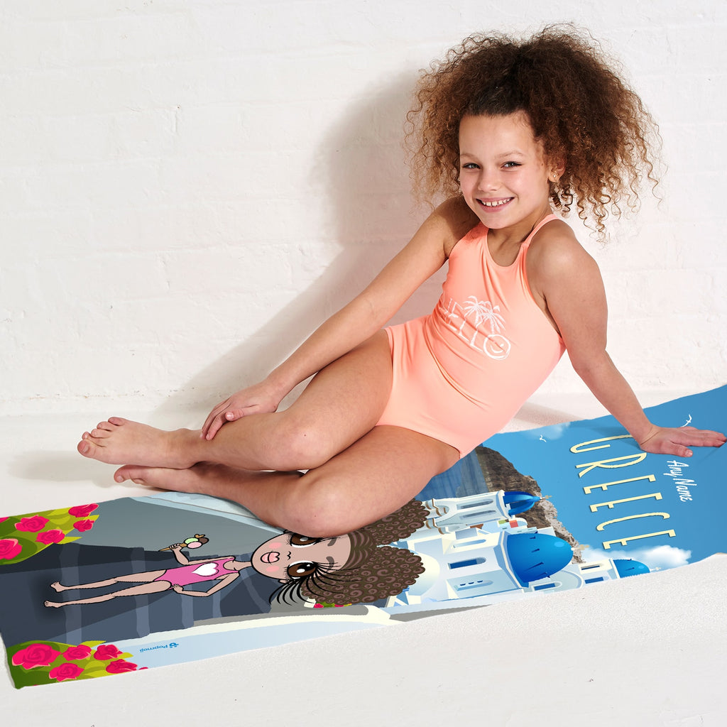 ClaireaBella Girls Greece Beach Towel