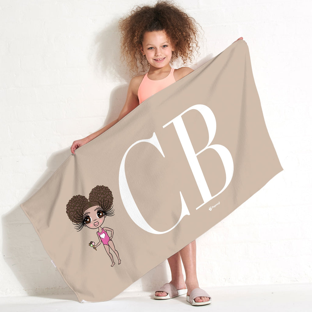ClaireaBella Girls The LUX Collection Initial Nude Landscape Beach Towel
