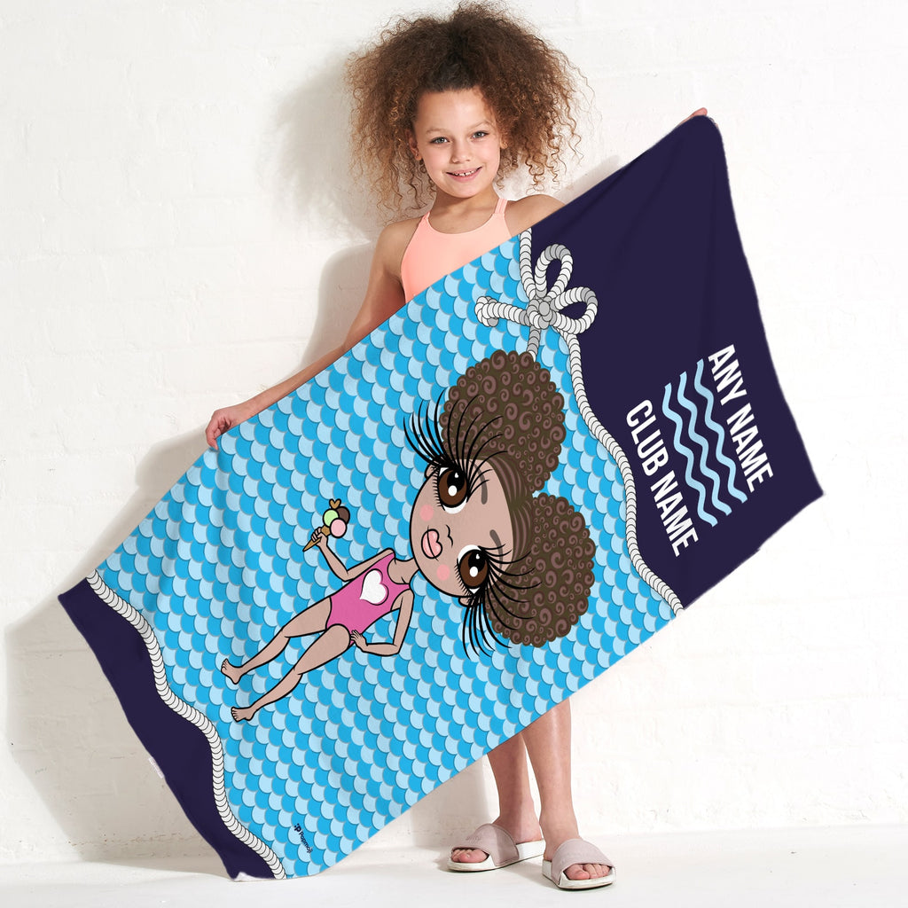 ClaireaBella Girls Nautical Swimming Towel