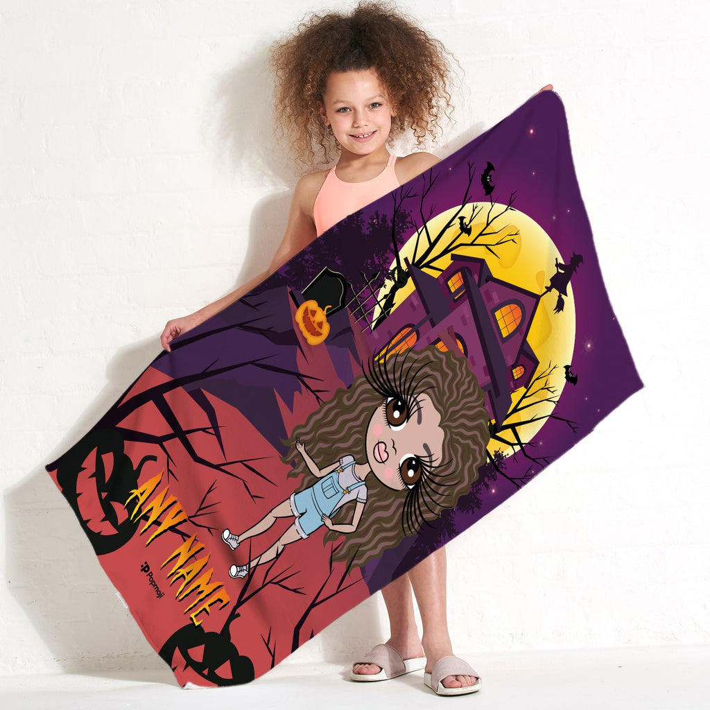 ClaireaBella Girls Haunted House Beach Towel