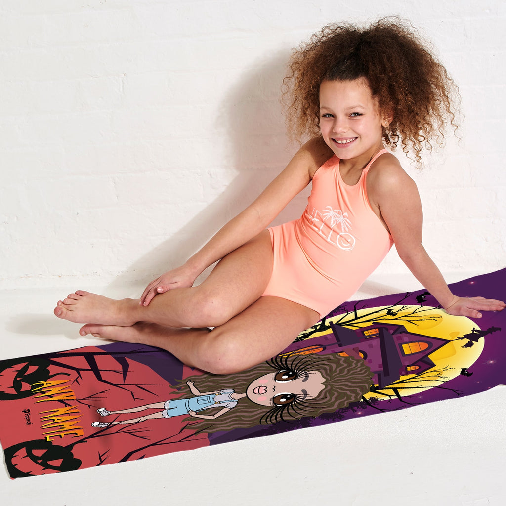 ClaireaBella Girls Haunted House Beach Towel