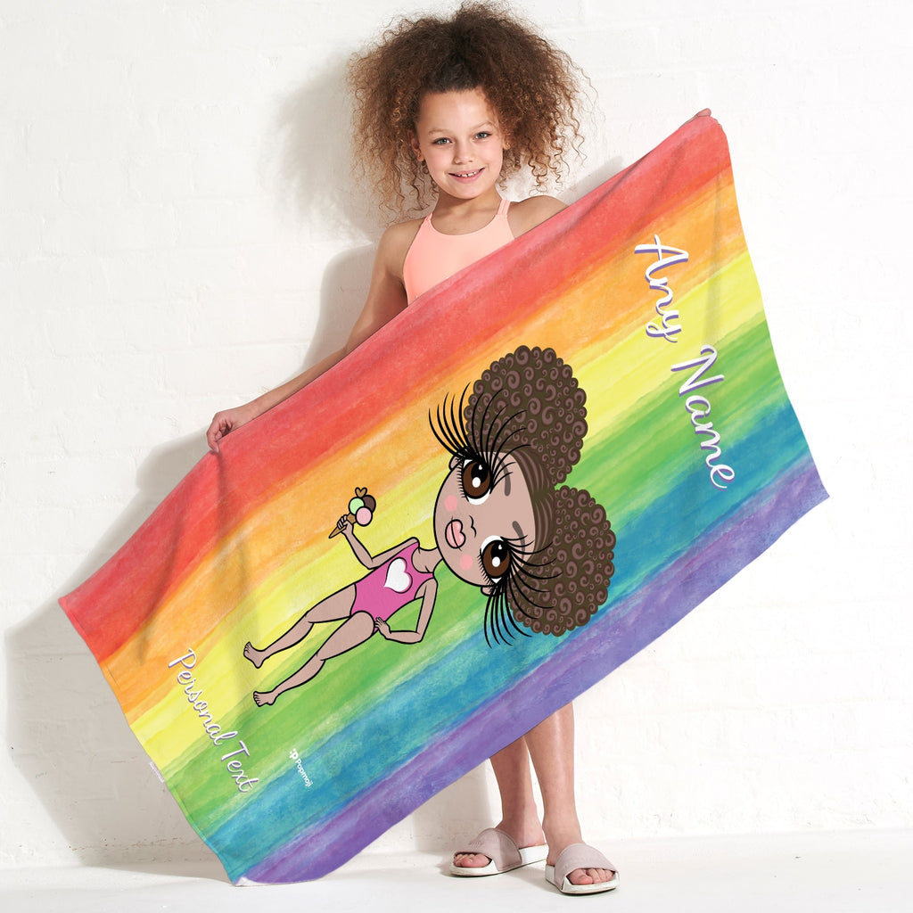 ClaireaBella Girls Rainbow Fun Beach Towel