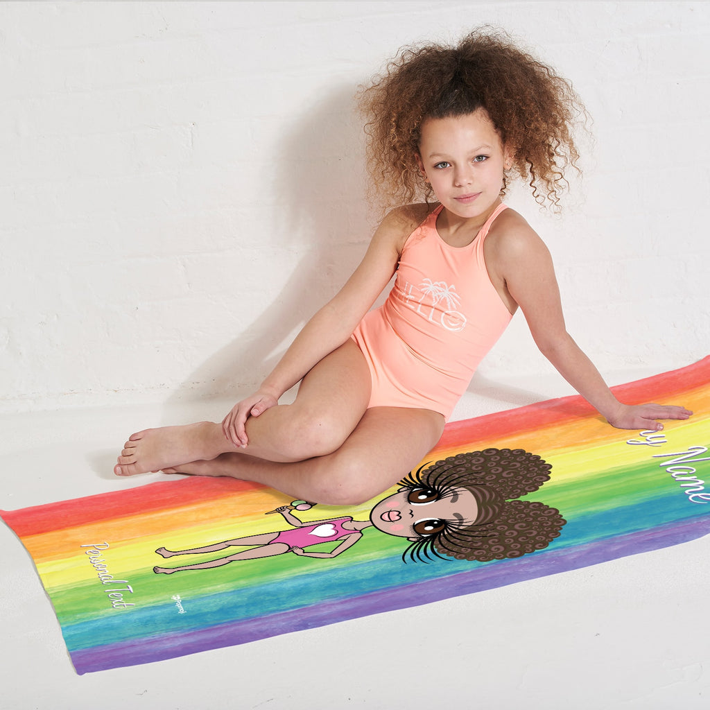 ClaireaBella Girls Rainbow Fun Beach Towel