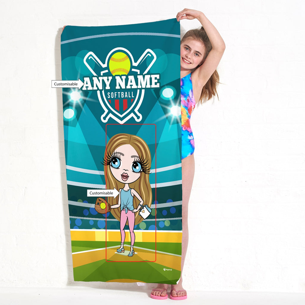 ClaireaBella Girls Softball Beach Towel