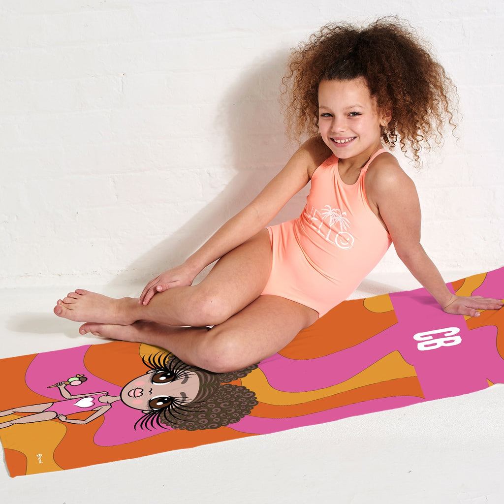 ClaireaBella Girls Personalised Swirl Beach Towel