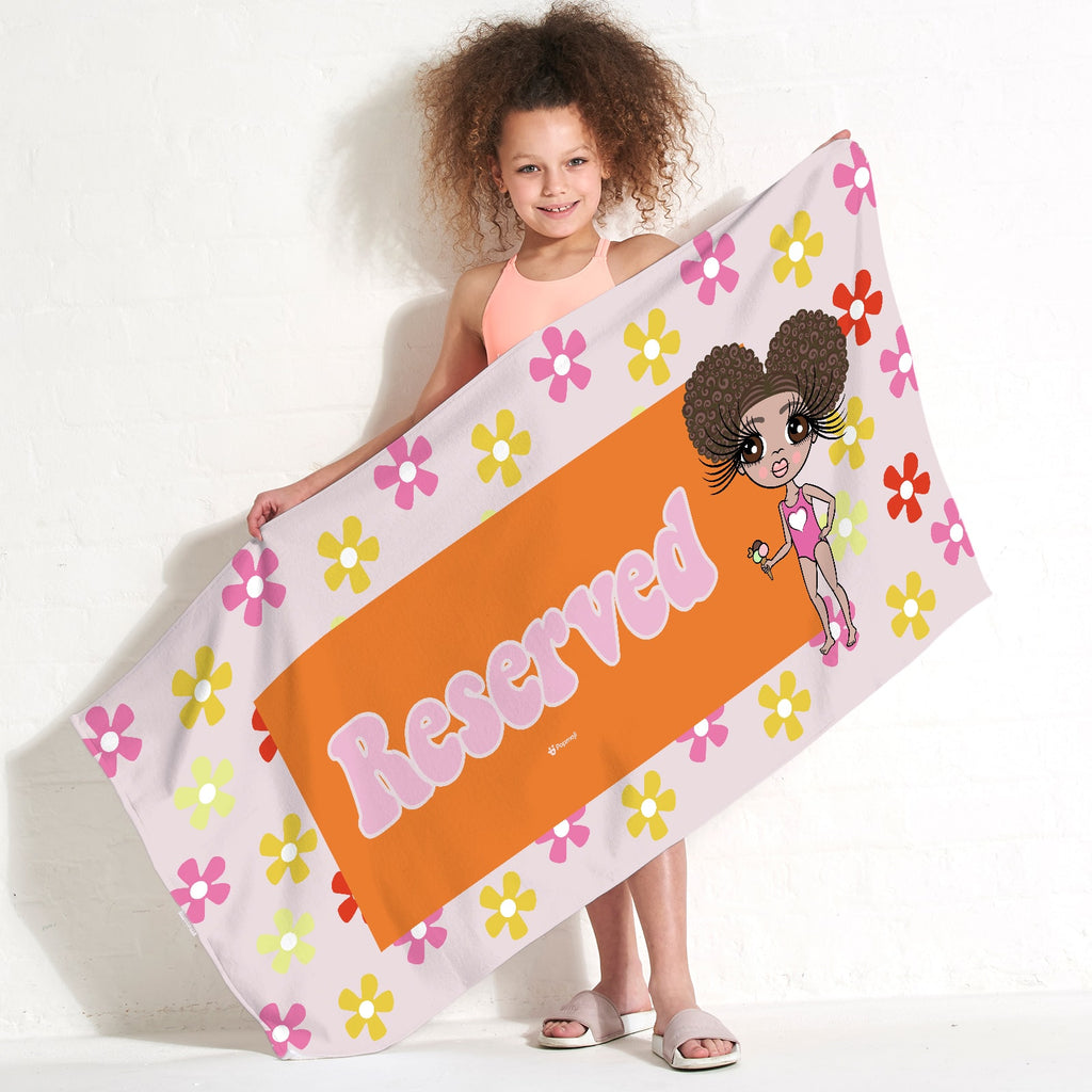 ClaireaBella Girls Personalised Reserved Beach Towel