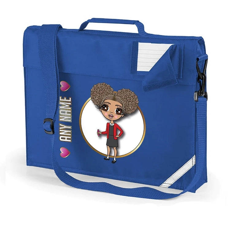 ClaireaBella Girls Personalised Blue Premium Book Bag & Water Bottle Bundle - Image 2
