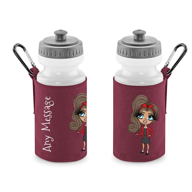 ClaireaBella Girls Personalised Burgundy Book Bag & Water Bottle Bundle - Image 2