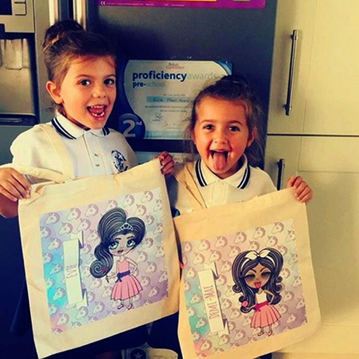 ClaireaBella Girls Unicorn Emoji Canvas Bag - Image 5