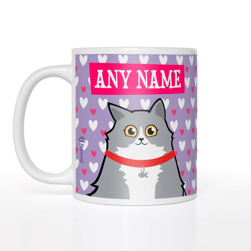Personalised Cat Hearts Mug - Image 1