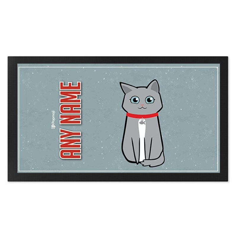Personalised Cat Blue Pet Mat - Image 2