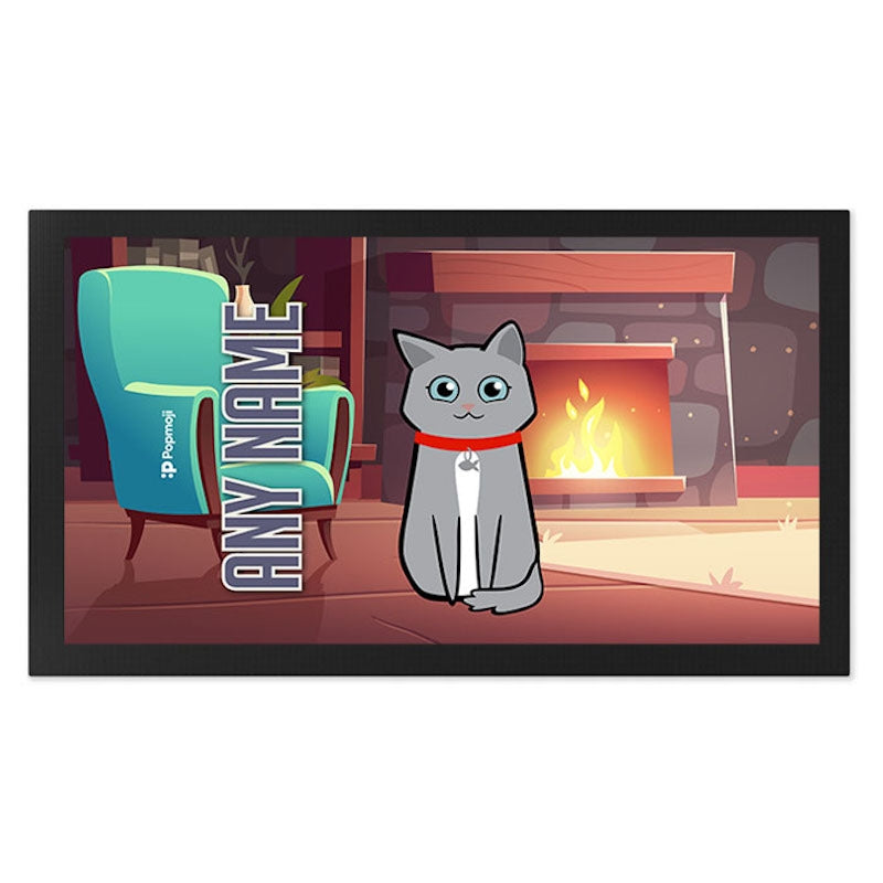 Personalised Cat Fireplace Pet Mat - Image 2
