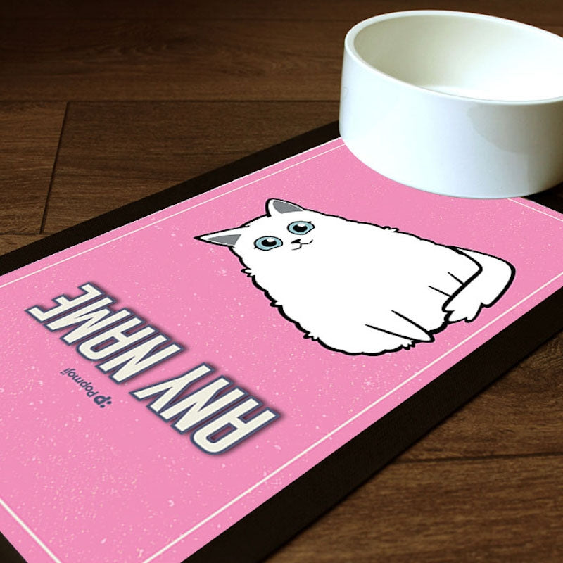 Personalised Cat Pink Pet Mat - Image 1