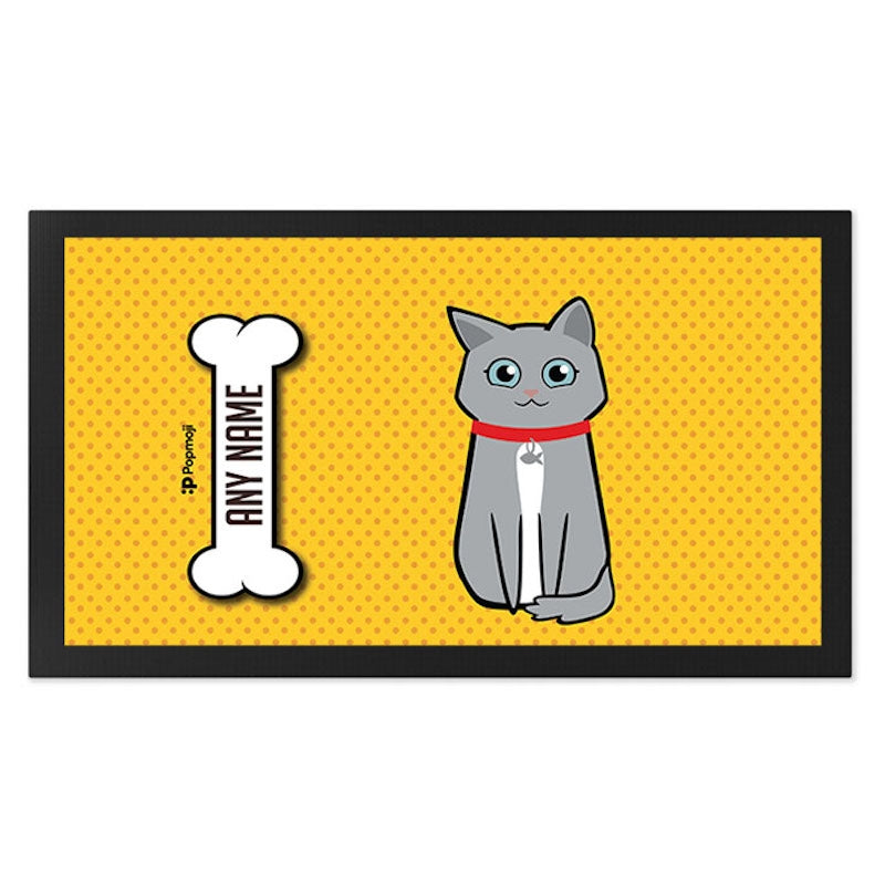 Personalised Cat Polka Dots Pet Mat - Image 2