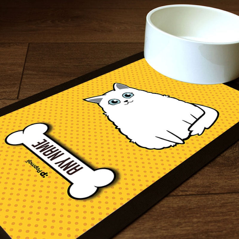 Personalised Cat Polka Dots Pet Mat - Image 1