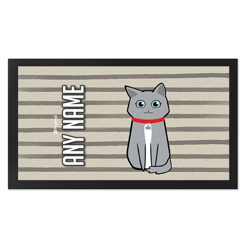 Personalised Cat Striped Pet Mat - Image 2