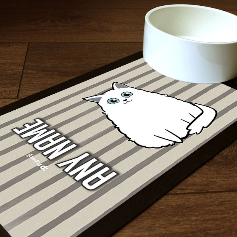Personalised Cat Striped Pet Mat - Image 1
