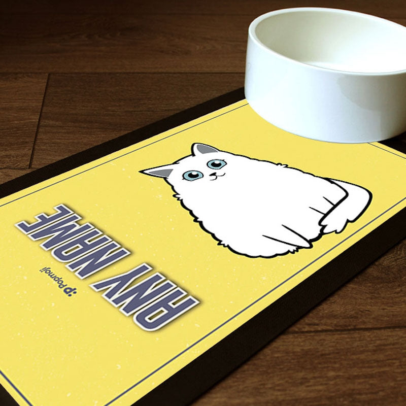 Personalised Cat Yellow Pet Mat - Image 1